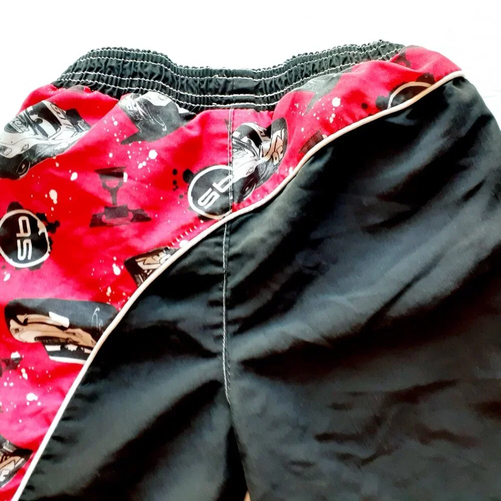 Cars Boys Swim Trunks Lightning McQueen Swimsuit Red Black 3T